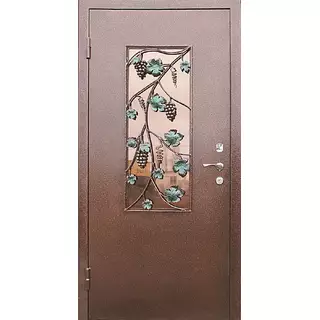Антивандальная дверь с ковкой в виде виноградной лозы Антивандальная дверь с ковкой в виде виноградной лозы